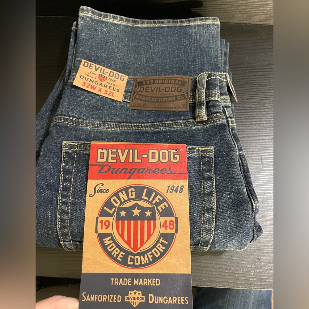 NWT Men's size 32x32L devil dog dungarees Blue Jeans